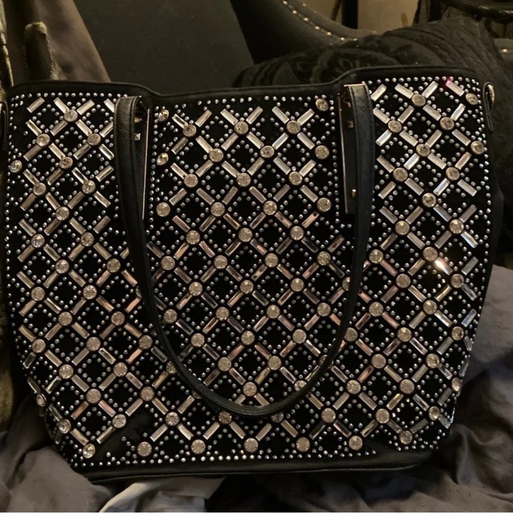 Sparkling Bejeweled Large Tote Bag